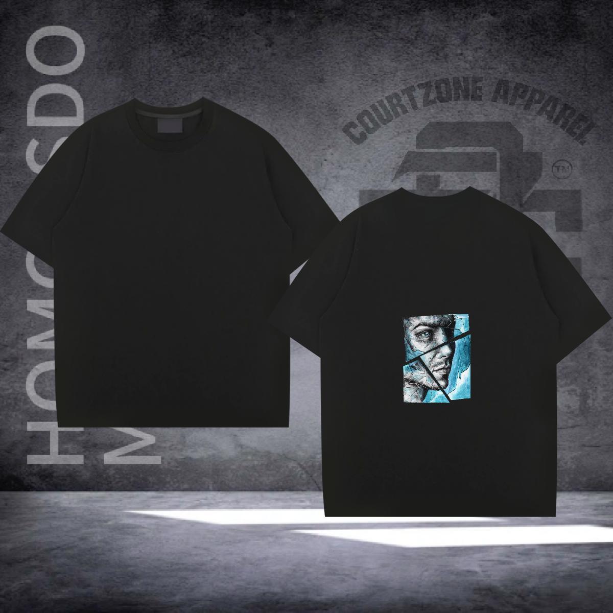 Free Shipping T Shirt For Man 230g Cotton portrait Street wear Hip Hop Custom Cartoon Breathable Soft Men Clothes T-Shirt New Arrival Wear