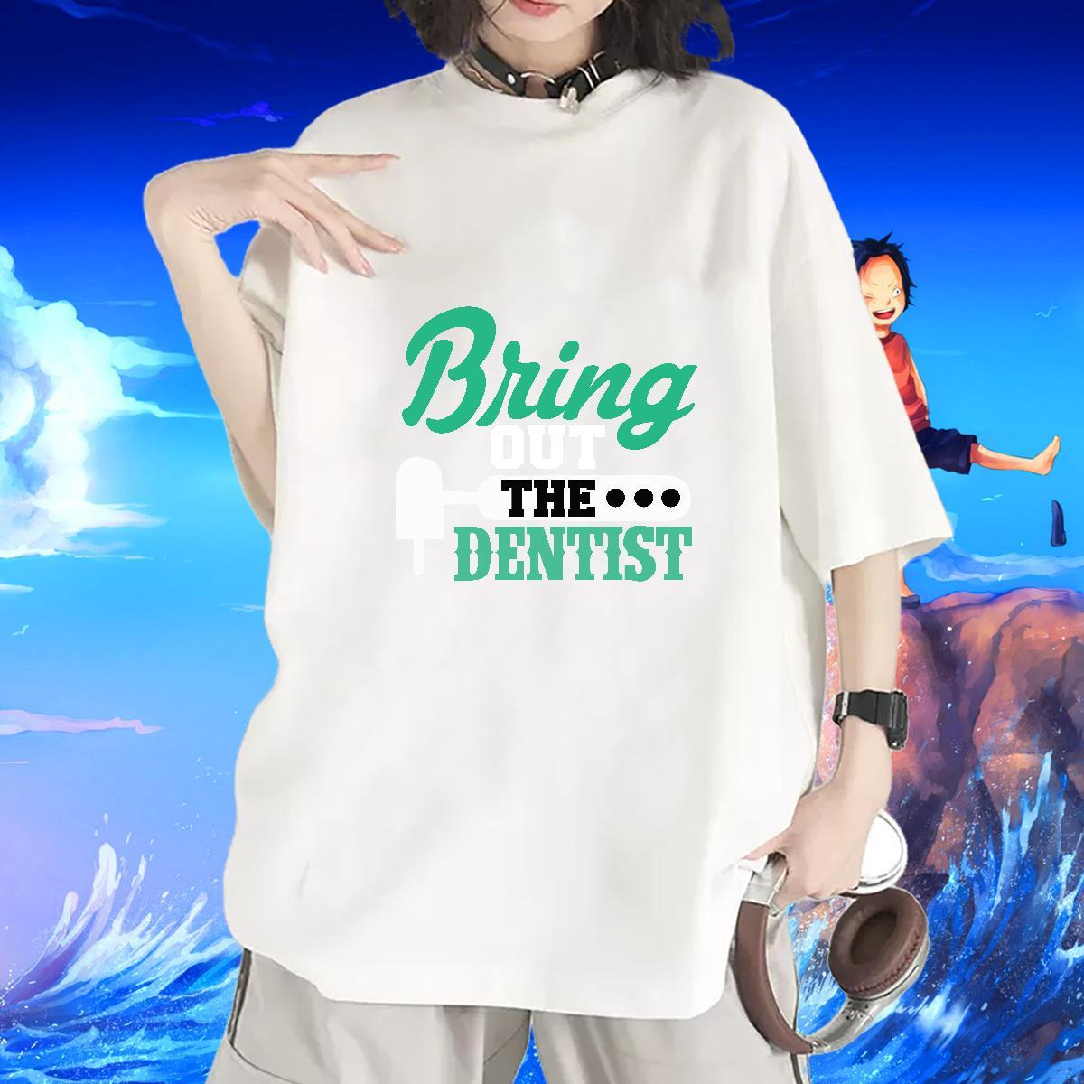 Designer Nice Couples T Shirts 100% Cotton 230g Denstist Casual Sport T Shirts Women Crew Neck Breathable Plus Size Cartoon Tshirts