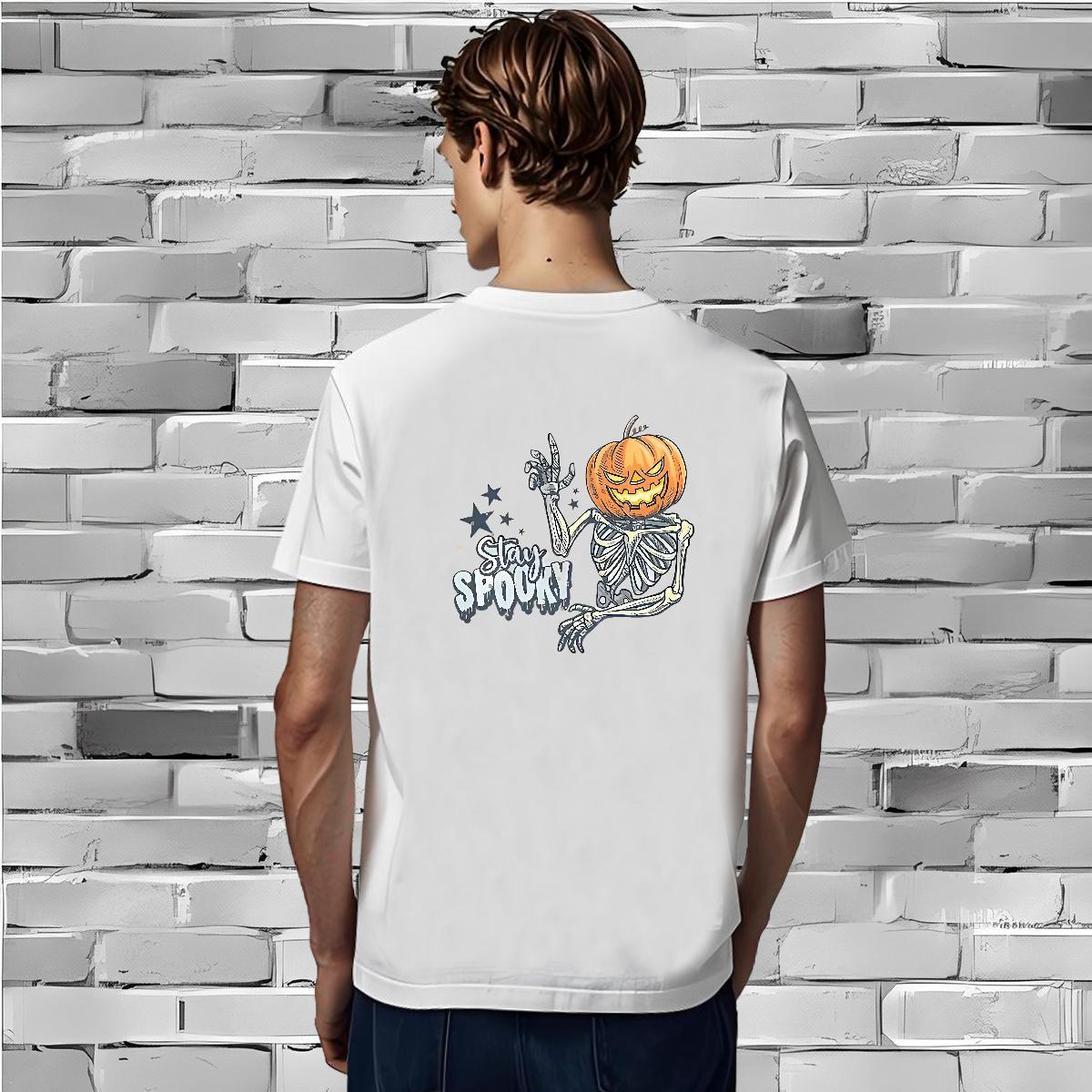 Unisex Man T Shirts 230g Pure Cotton halloween Spring Summer Custom Anime Round Neck Short Sleeve Tshirt for Man Woman Customized Top Tees