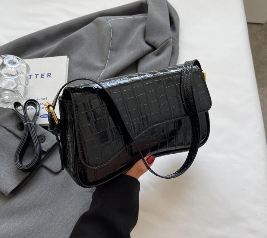 Women New Buckle Shoulder Bag Commuting Work Fashion Simple Style Armpit Bag Handheld Free shipping