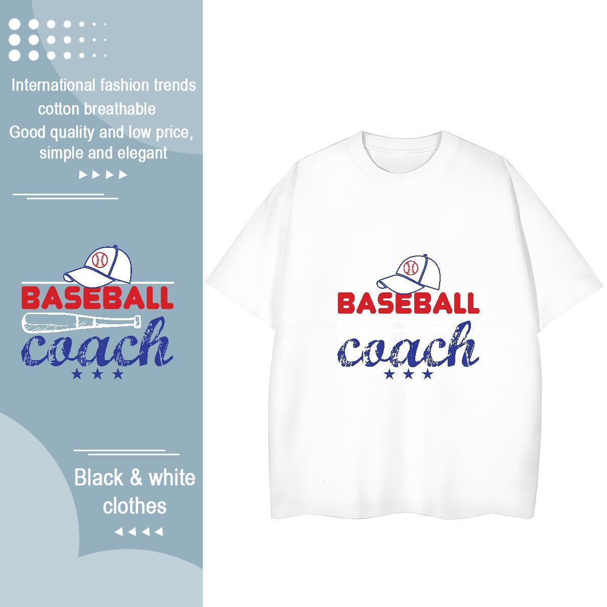 Popular Women Tees 230g 100% Cotton baseball Daily Outfit T-Shirts for Women O-Neck Short Sleeve Cartoon Print Polos