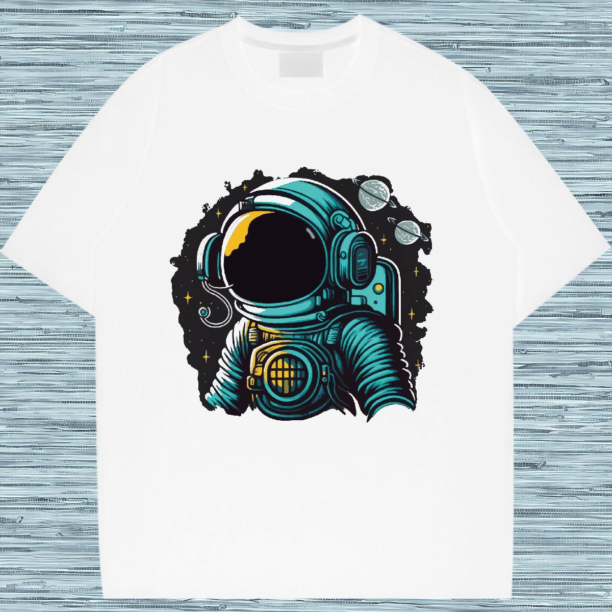 Popular Womens Tshirts 100% Cotton 230g cosmonaut Casual Daily Wear Women T Shirts Breathable Custom Printing Clothings