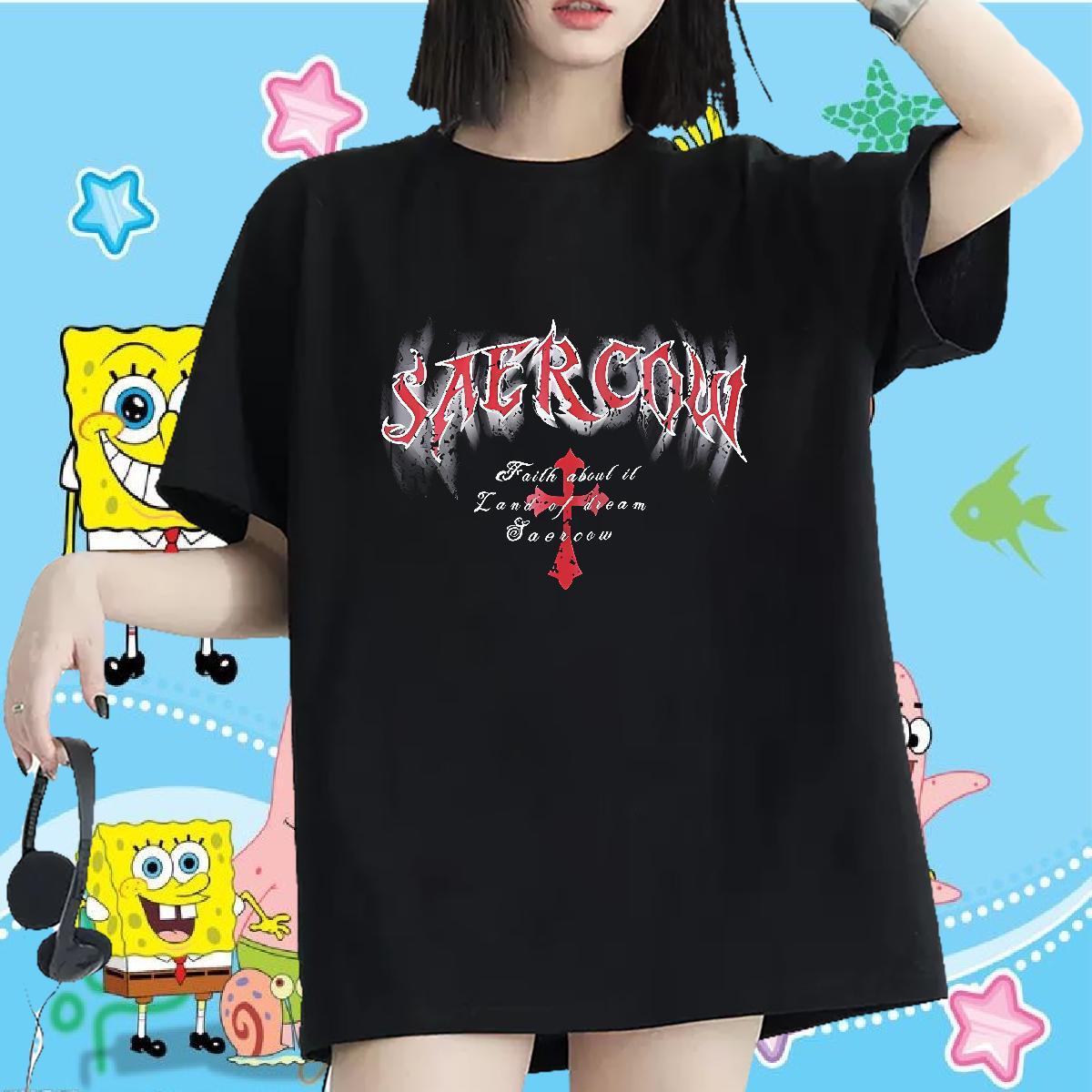 Nice Women Tees 100% Cotton 230g letter Street Casual T Shirt For Woman Round Neck Short Sleeve Custom Print Oversized Polos