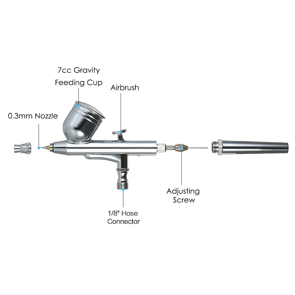 Spray gun professional spray gun mini air compressor kit gravity feeding air brush kit for artistic spray painting tattoo 100-250V 240823