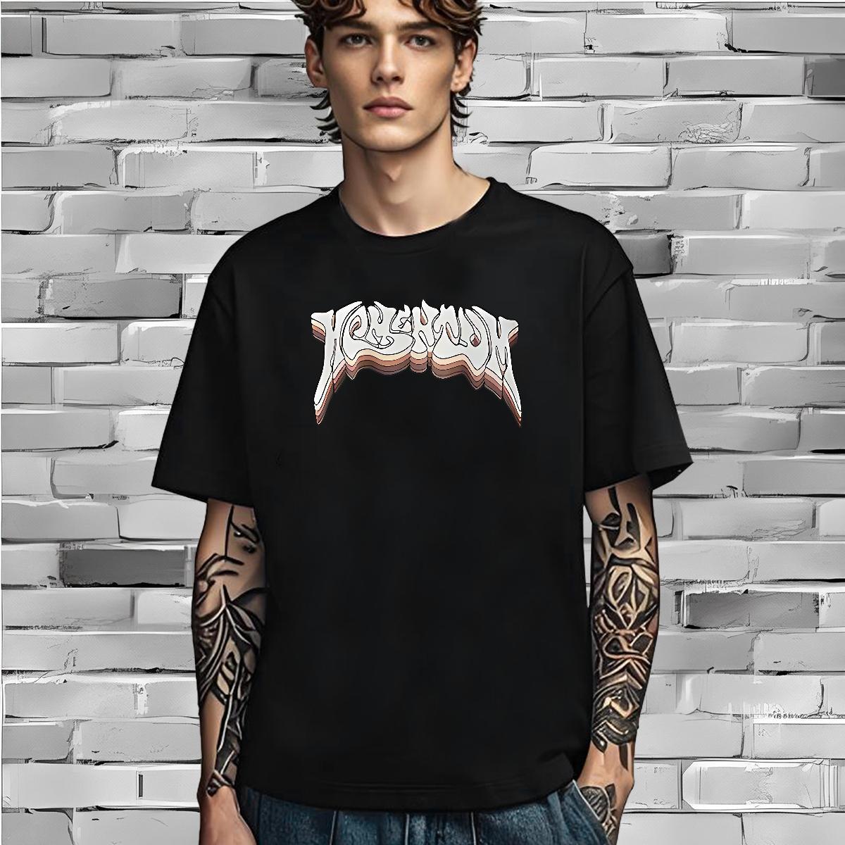 High Quality T Shirts Men 230g Cotton letter Hip Hop White Plus Size Crew Neck Men Tops Tees Designer Fashion Tee Shirt