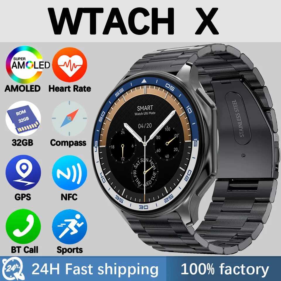 New DT Watch X SMART Watch Play Video 32GB NFC Record Sound Smartwatch BT Call Compass GPS Track Sport Watch For Men Women M240824