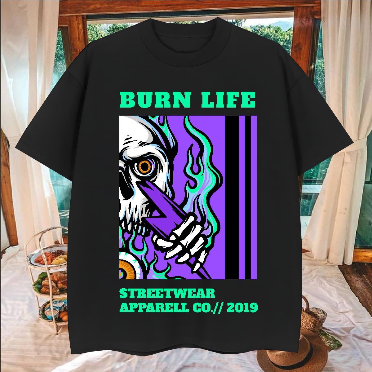 Wholesale T-Shirts for Men 100% Cotton 230g skull High Street Hip Hop Customized Print O-Neck Short Sleeve Mens Tshirts Classic Casual Tee Shirt