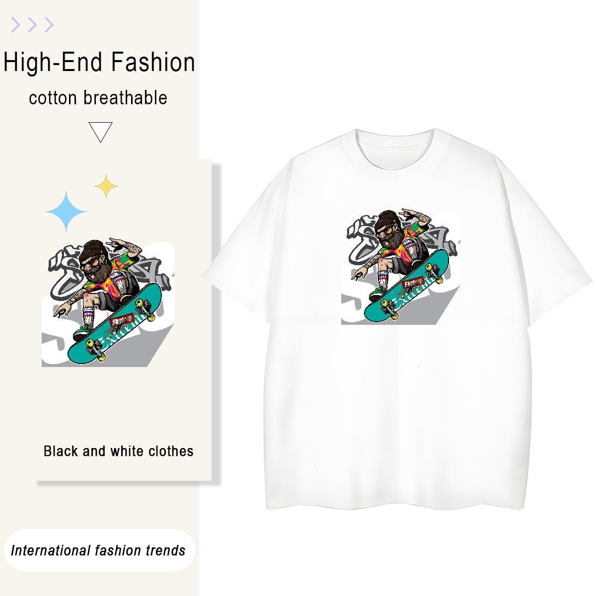 High Quality T Shirts Men 230g 100% Cotton character Street Customized Print Breathable Short Sleeve Tshirt for Man Woman DIY Customized Top Tees