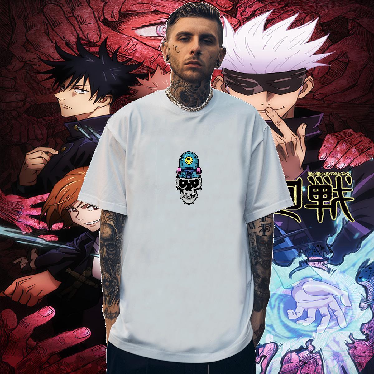 Loose Fit T-Shirts 100% Cotton 230g skull Casual Daily Wear Oversized 4XL O-Neck Short Sleeve Tshirts 2024 DIY Tops Shirt
