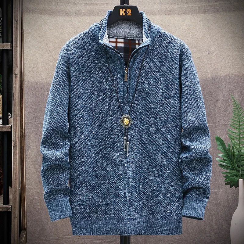 Mens Winter Sweater Solid Mens Sweat-Shirt Fashion Knit Pullover Winter Man Sweater Pullover Knitted Top 2024 Autumn 240824