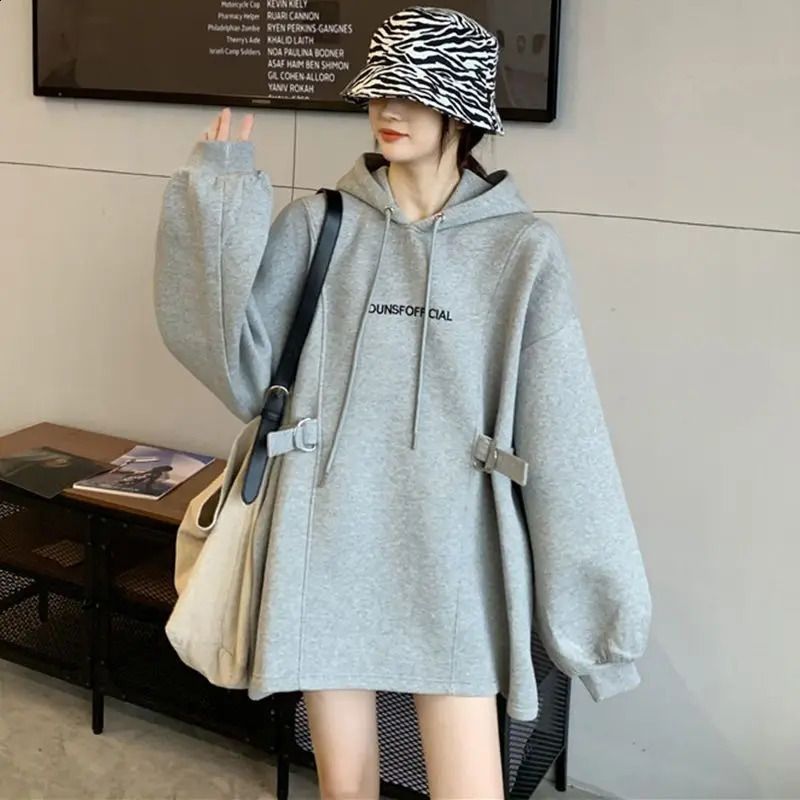 Fashion Spliced Embroidery Casual Hoodies Sweatshirts Female Clothing Spring Loose Korean Tops All-match Sweatshirts 240824