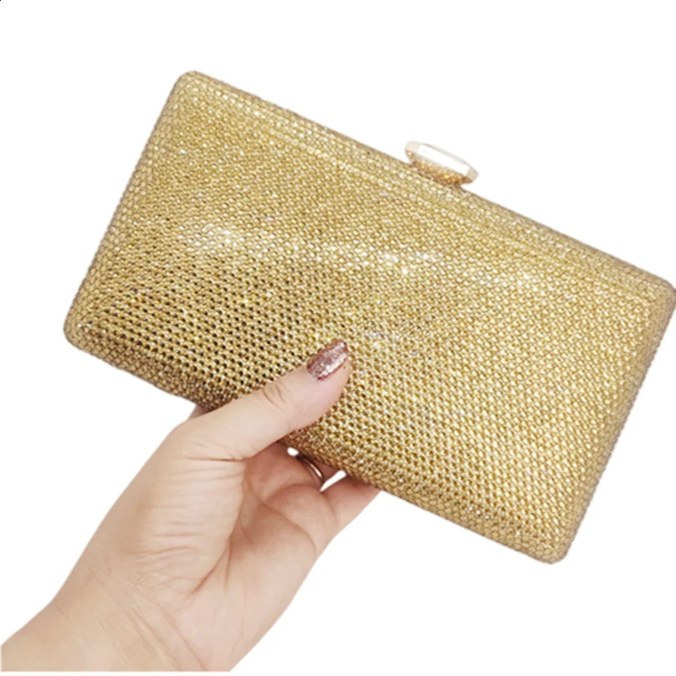 Chaliwini sky blue Women Crystal Clutch Evening Bags Wedding Bridal Box Handbags Party Dinner Diamond Purse 240824Z