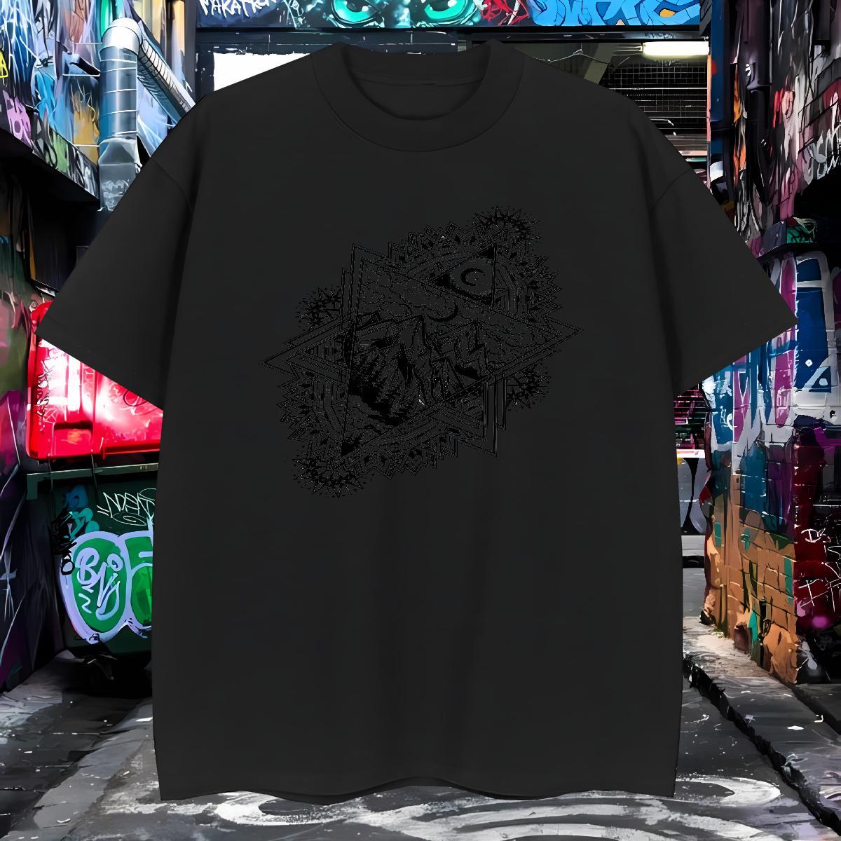 Wholesale Men T Shirts 100% Cotton 230g eye of the devil Beach Custom Print Oversized Round Neck Short Sleeve Men Tops Tees New Designer Clothings