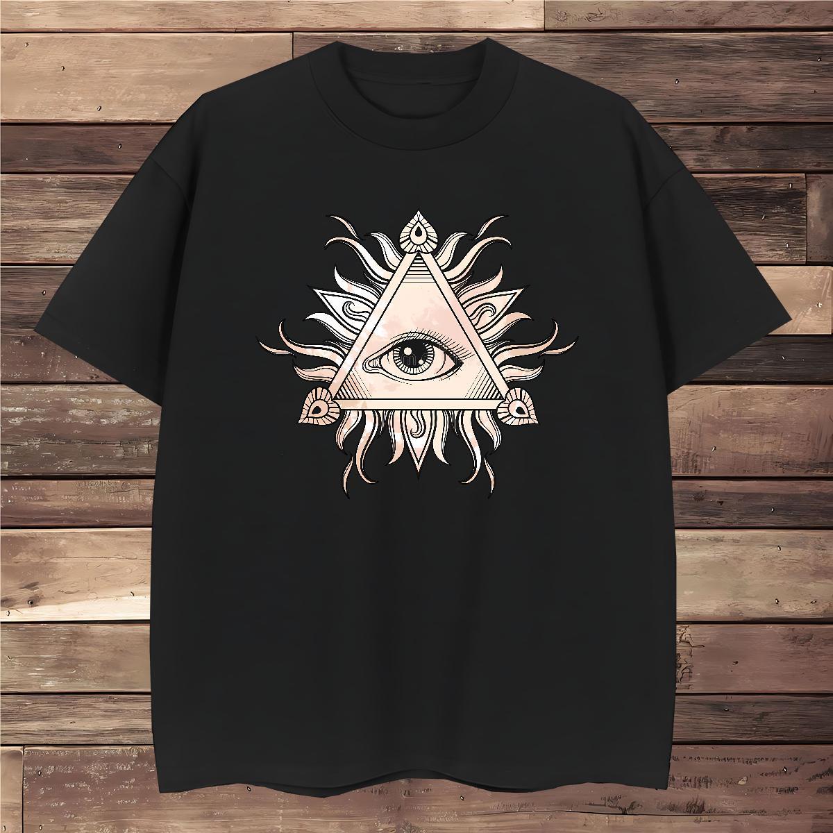Wholesale T Shirts Men 100% Cotton 230g eye of the devil Casual Daily Wear DIY Anime Crew Neck Breathable Mens Tshirts 2024 Tops Shirt