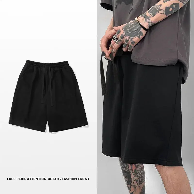 Summer Gray Shorts Women Fashion Ladies Elastic Waists Short Pants High waist Streetwear Wide-leg Oversize Simple Unisex Short 240824