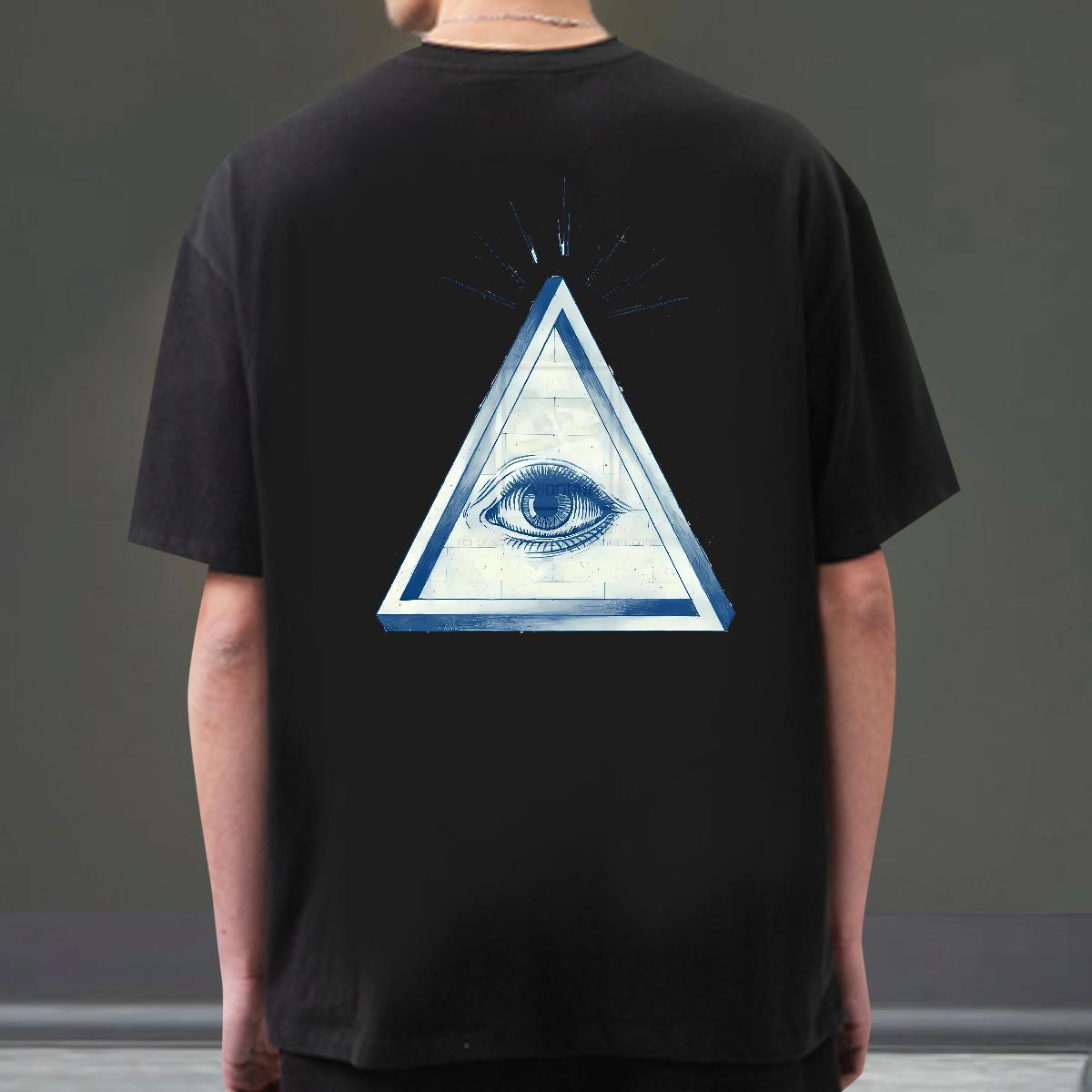 High Quality Mens T Shirts 230g Pure Cotton eye of the devil Summer Casual White Plus Size Breathable Couples T Shirts 2024 Tees