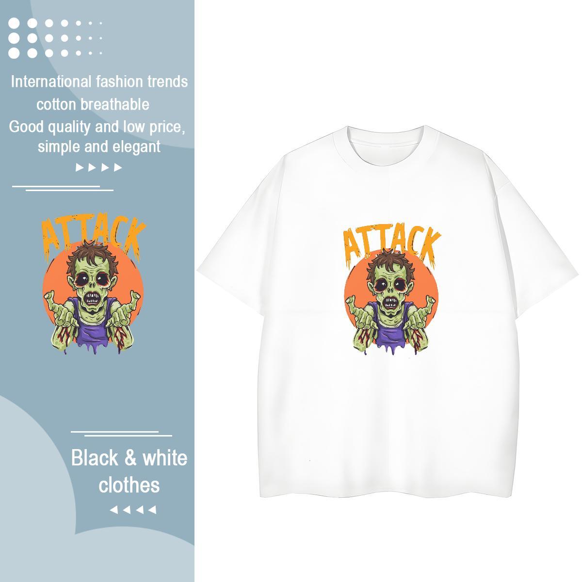Classic T shirt 230g Cotton skull Daily Outfit Customized Breathable Men Tees DIY Clothings