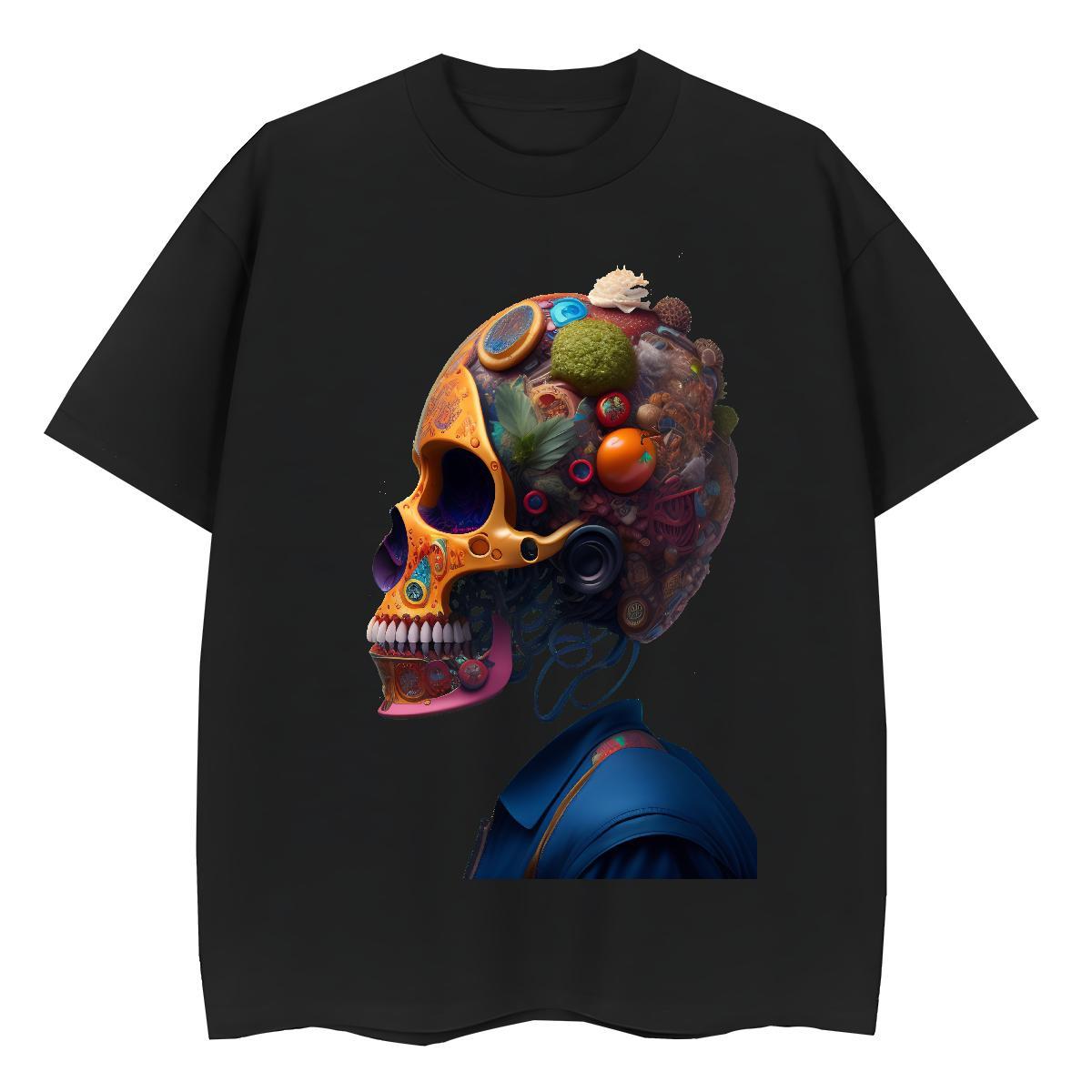 High Quality T Shirts Men 230g 100% Cotton skull Street wear Hip Hop DIY Printed Pure Cotton Men Tees Customized Top Tees