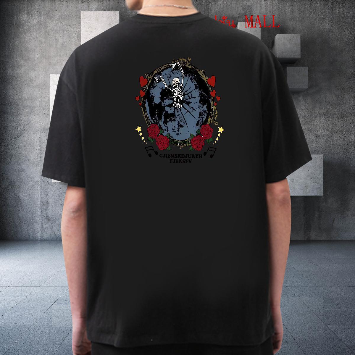 High Quality Men T Shirts 100% Cotton 230g skull Sport Asian Size Round Neck Short Sleeve Men Clothes T-Shirt Casual New Tops Shirt