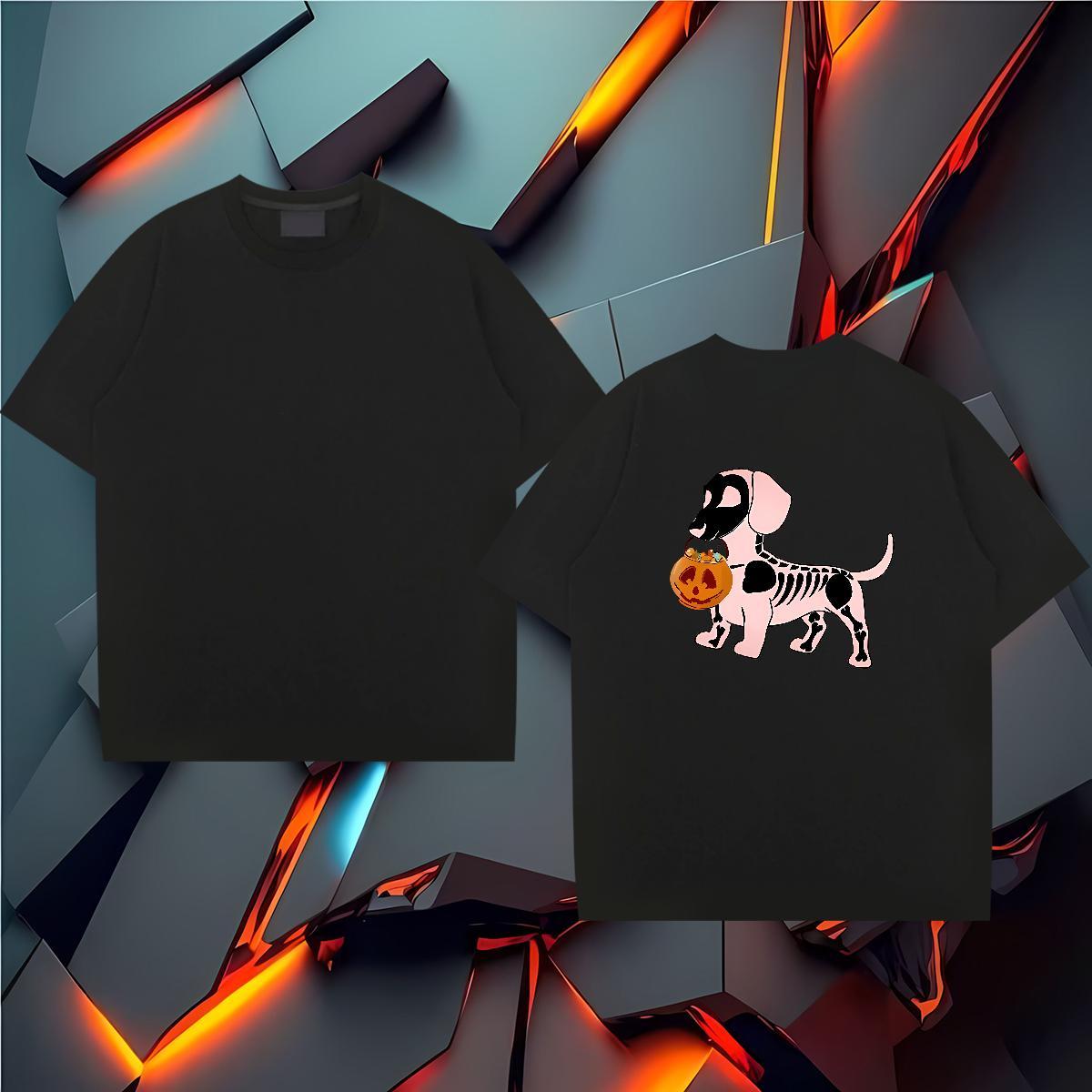 Wholesale T shirt 100% Cotton 230g skull Hip Hop Anime Print Pure Cotton Men Clothes T-Shirt Fashion New Tees
