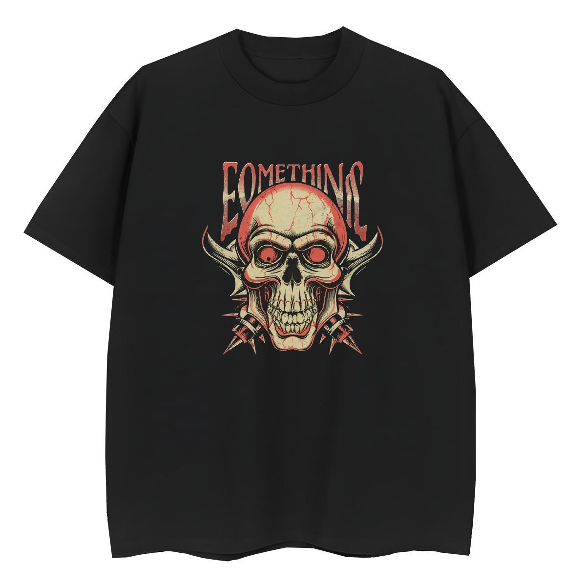 Classic Men T Shirts 230g Pure Cotton skull Street Cartoon Print Breathable Short Sleeve Men Tshirts DIY Customized Clothings