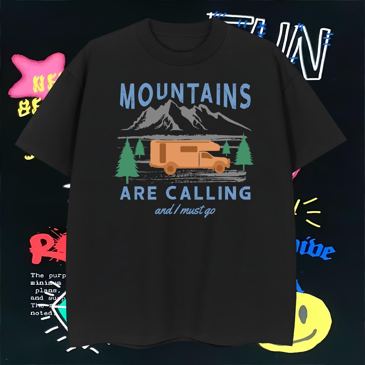 Designer T Shirt For Man 230g 100% Cotton mountains Hip Hop Street Cartoon Print Crew Neck Breathable Men Clothes T-Shirt Factory Direct Wear