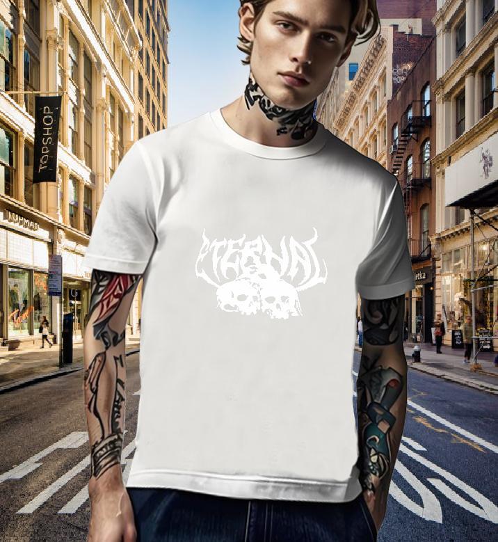 High Quality T Shirts Men 230g 100% Cotton skull Daily Outfit White Plus Size Crew Neck Breathable Tshirts 2024 New Tops Tees