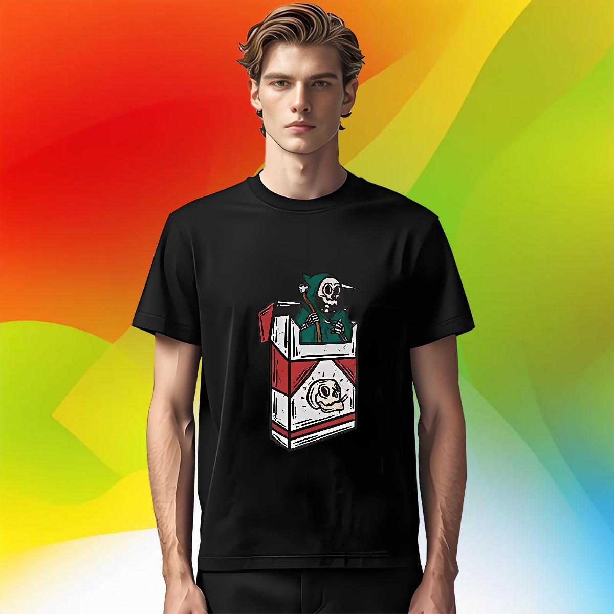 Brand Men T Shirts 230g 100% Cotton skull Street wear Hip Hop Custom Printed Pure Cotton Men Clothes T-Shirt 2024 DIY Tshirts