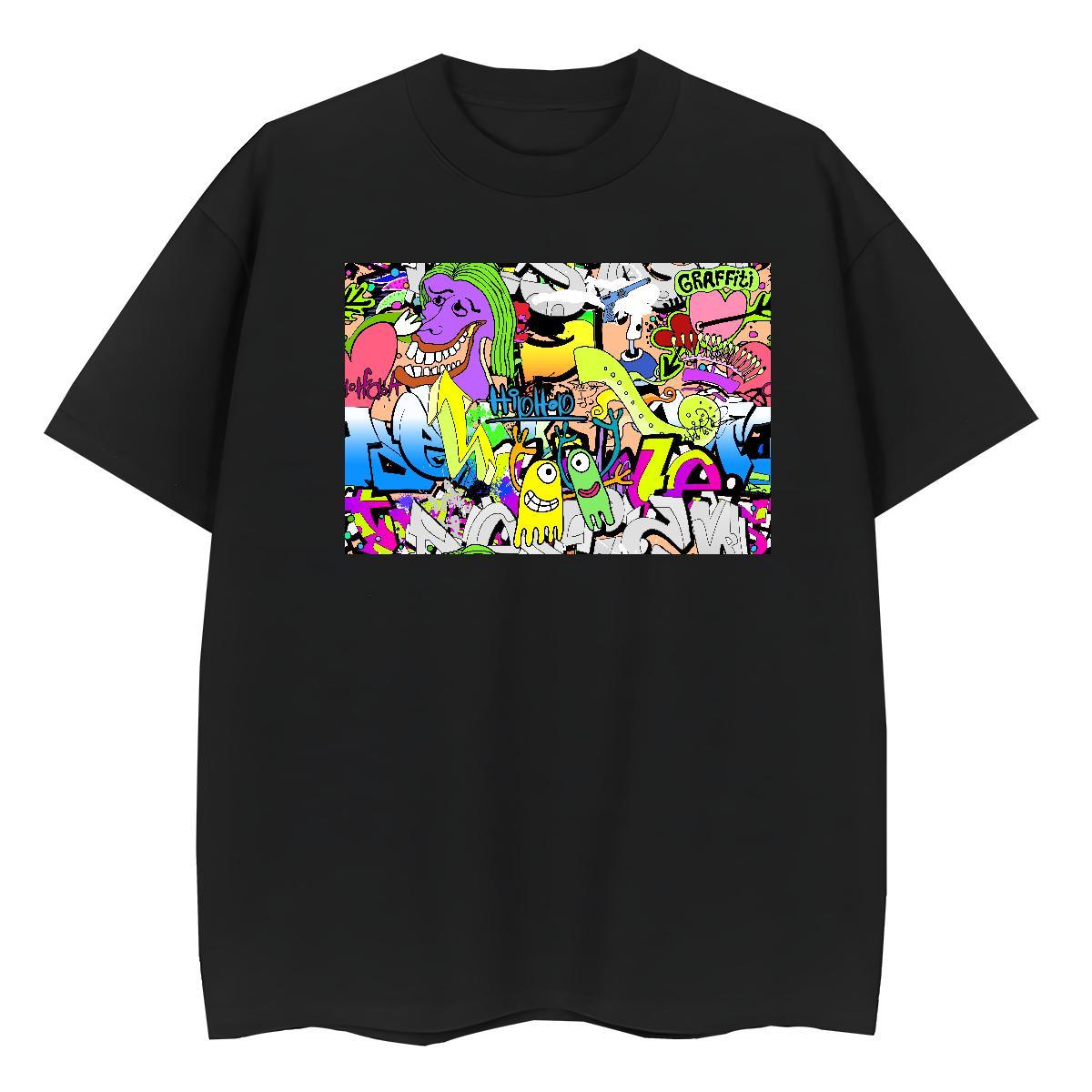 Brand Women Tshirts 230g Pure Cotton icon High Street Hip Hop T-Shirts Breathable Crew Neck Custom Printed Tees Shirts