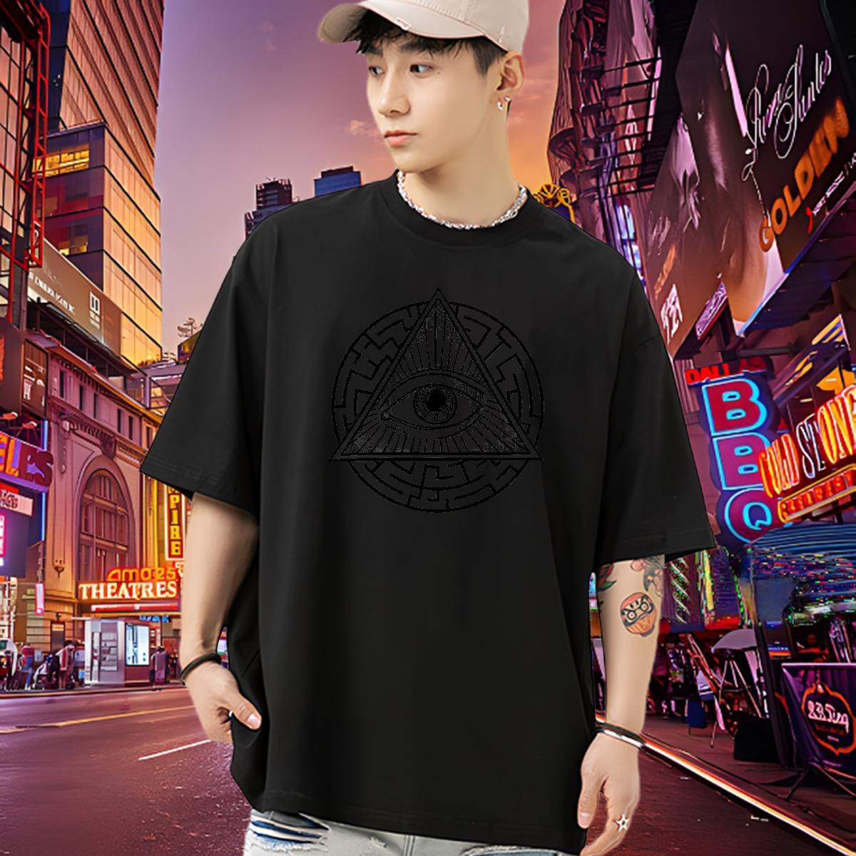 Cool Design Man T Shirts 100% Cotton 230g eye of the devil Home Outdoor Skull Breathable Short Sleeve Tshirt for Man Woman Designer Clothings