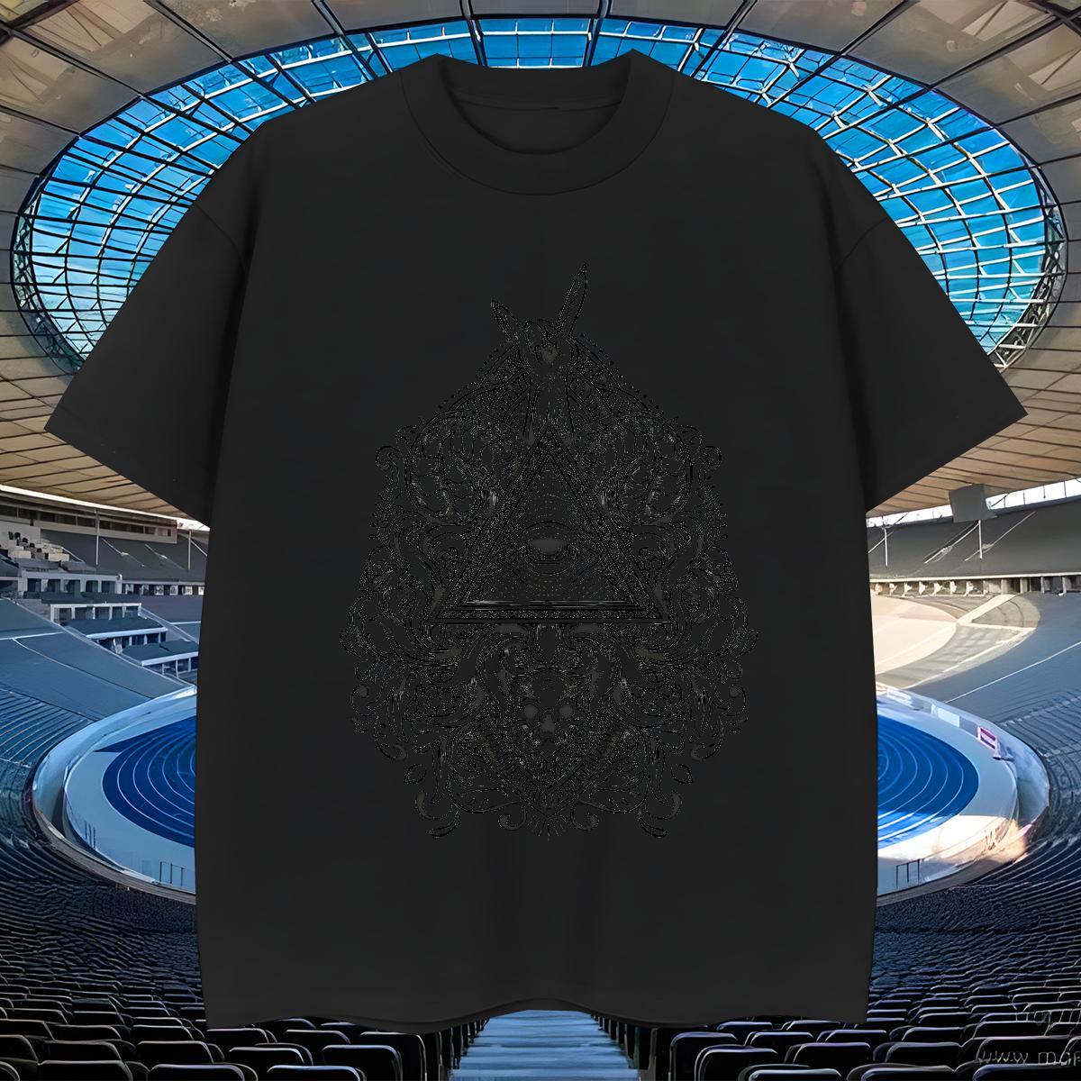 TOP Quality Men T Shirts 230g Pure Cotton eye of the devil Sport DIY Anime Short Sleeve O-Neck Tshirts Fashion New Clothings