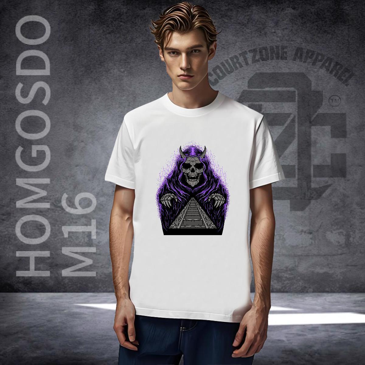 Soft T-Shirts 230g Pure Cotton skull Street wear Hip Hop White Plus Size Breathable Short Sleeve Tshirt for Man Woman Brand Tees Shirts