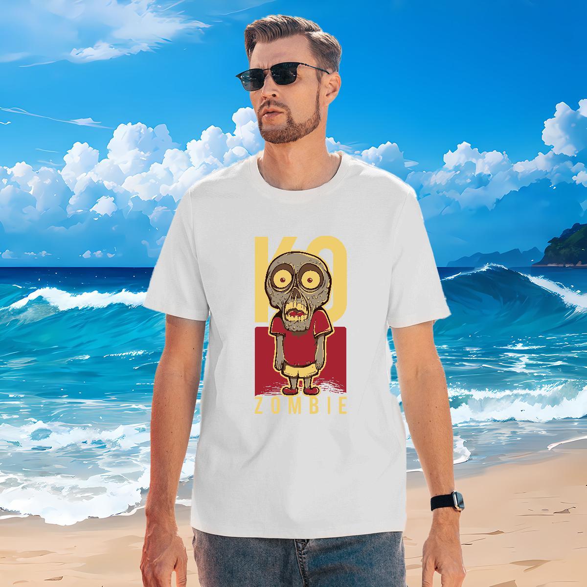 Cool Design T-Shirts for Men 230g Cotton skull Casual DIY Printed Breathable Short Sleeve Mens Tshirts DIY Customized Tops