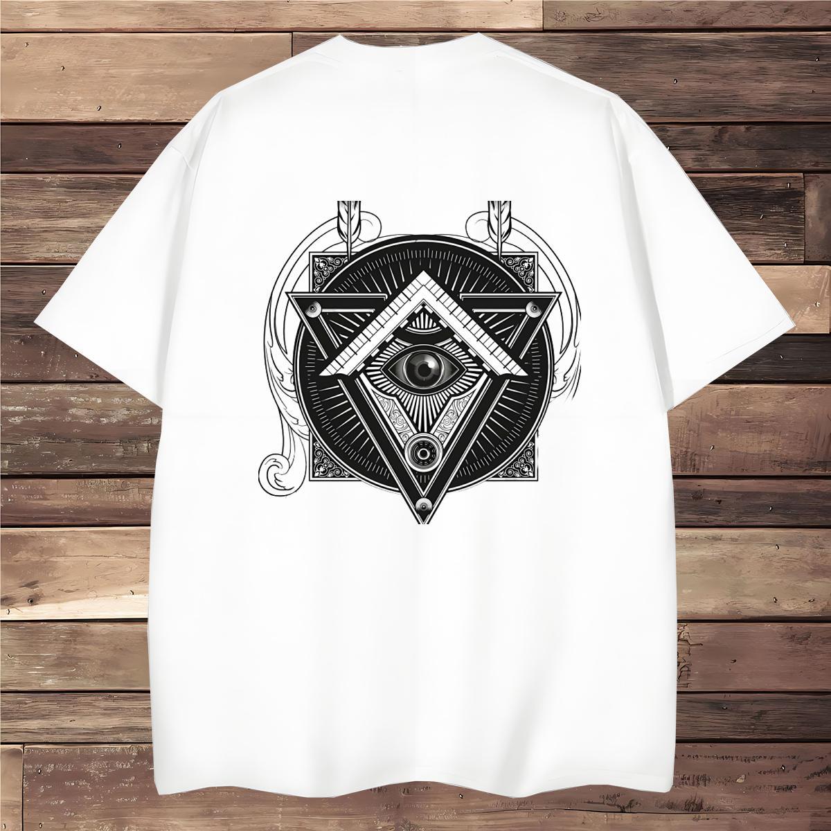 Cool Design T Shirt For Man 230g Cotton eye of the devil Anime Printing Street Custom Cartoon Breathable Crew Neck Men Tshirts Classic Clothings