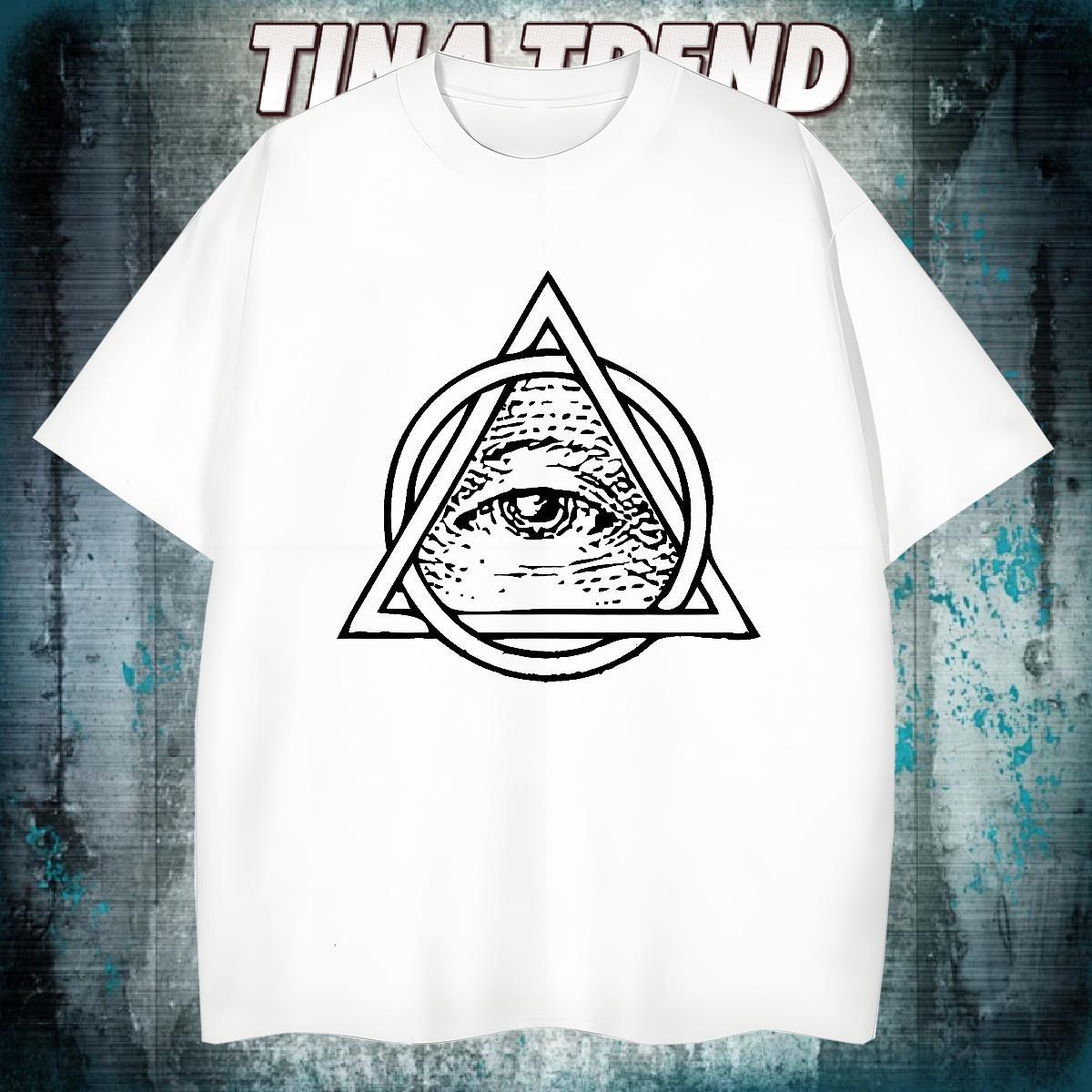 Unisex T shirt 100% Cotton 230g eye of the devil Summer Casual DIY Logo Oversized Breathable Crew Neck Men Tees Customized Tops