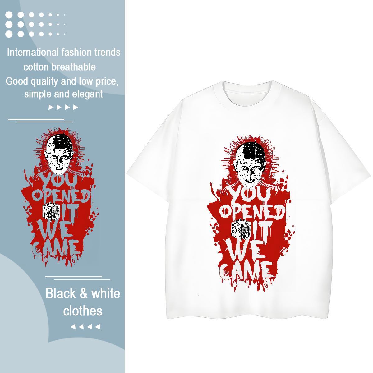 Loose Women Tshirts 100% Cotton 230g skull Summer Casual T shirt Short sleeve Soft Customized Tops Tees