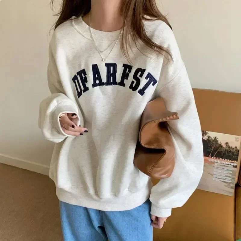 Autumn Letter Hoodie Women Fashion Korean Thin Chic Pullovers Womens Sweatshirts Streetwear Loose Hoodies for Women 240824