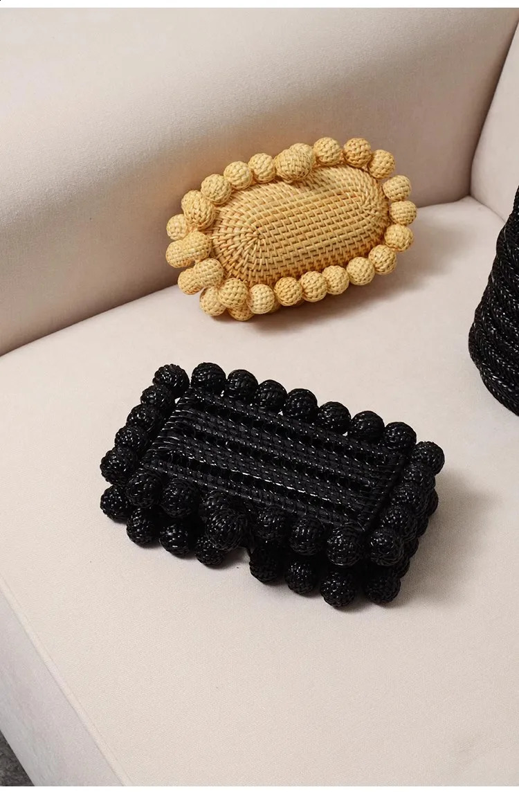 Women cane bag Rattan clutch Bag For Wedding Party Purse summer beach Wicker Handbag 2024 240824Z