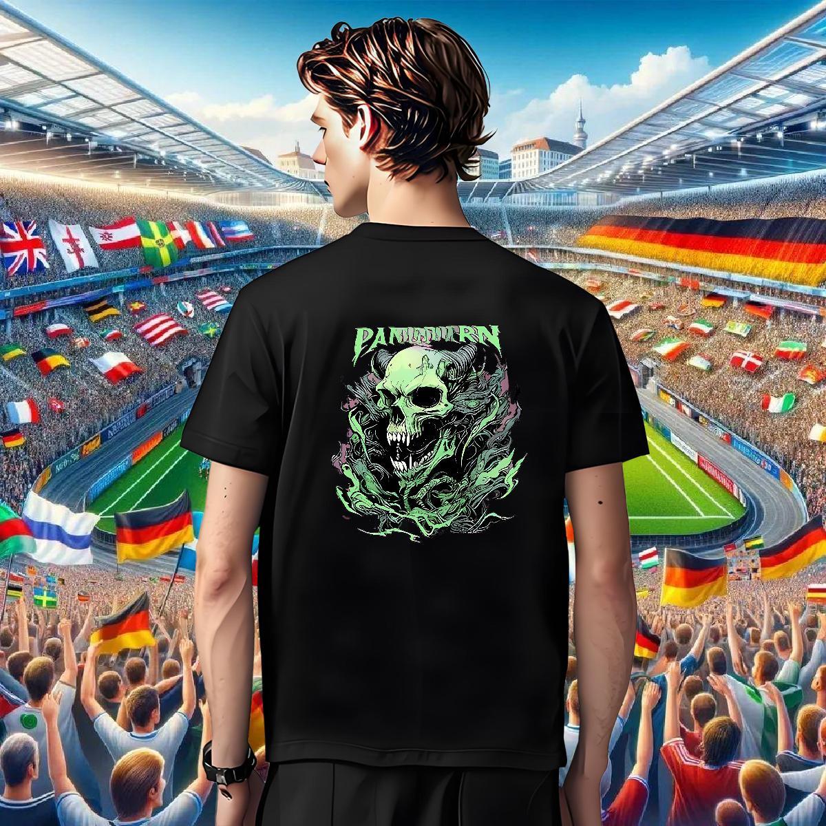 Designer Mens T Shirts 230g Cotton skull Street Wear Floral Print Breathable Crew Neck Tshirts Casual New Top Tees