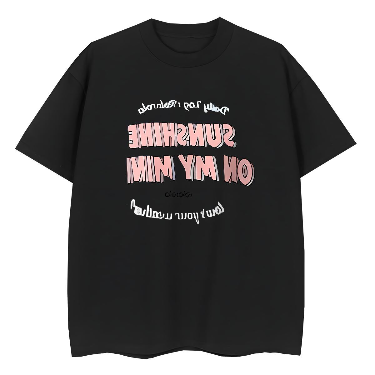 Female Couples T Shirts 230g Cotton letter Street Casual Women T Shirts Short sleeve Soft DIY Anime Printed Tee Shirt