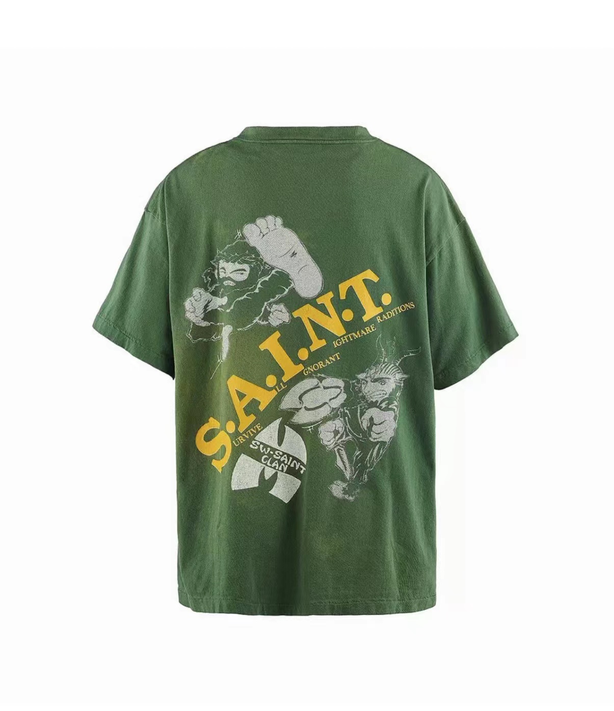 Summer Print T-Shirts Tee For Men Women Casual Loose Short Sleeved Tshirts Green