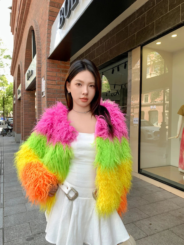 Original n Color Artificial Fur Coat Womens Jacket Fury Winter Factory Direct Sales 240824