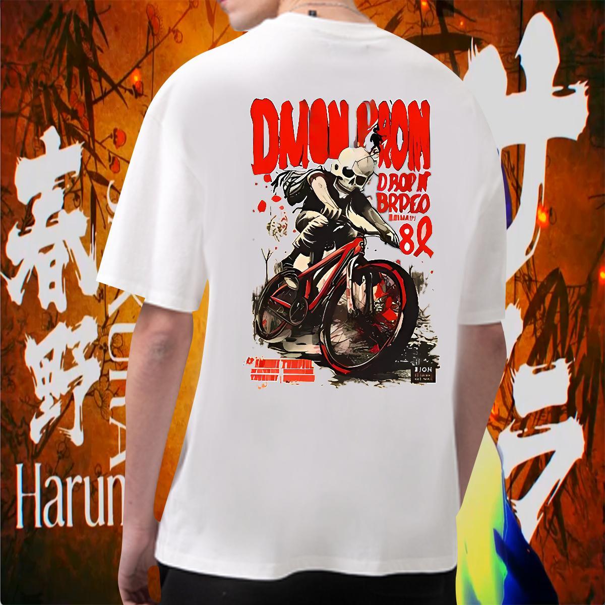 Popular Men T Shirts 100% Cotton 230g skull Beach Custom Big Size Pure Cotton Men Tshirts 2024 New Tops