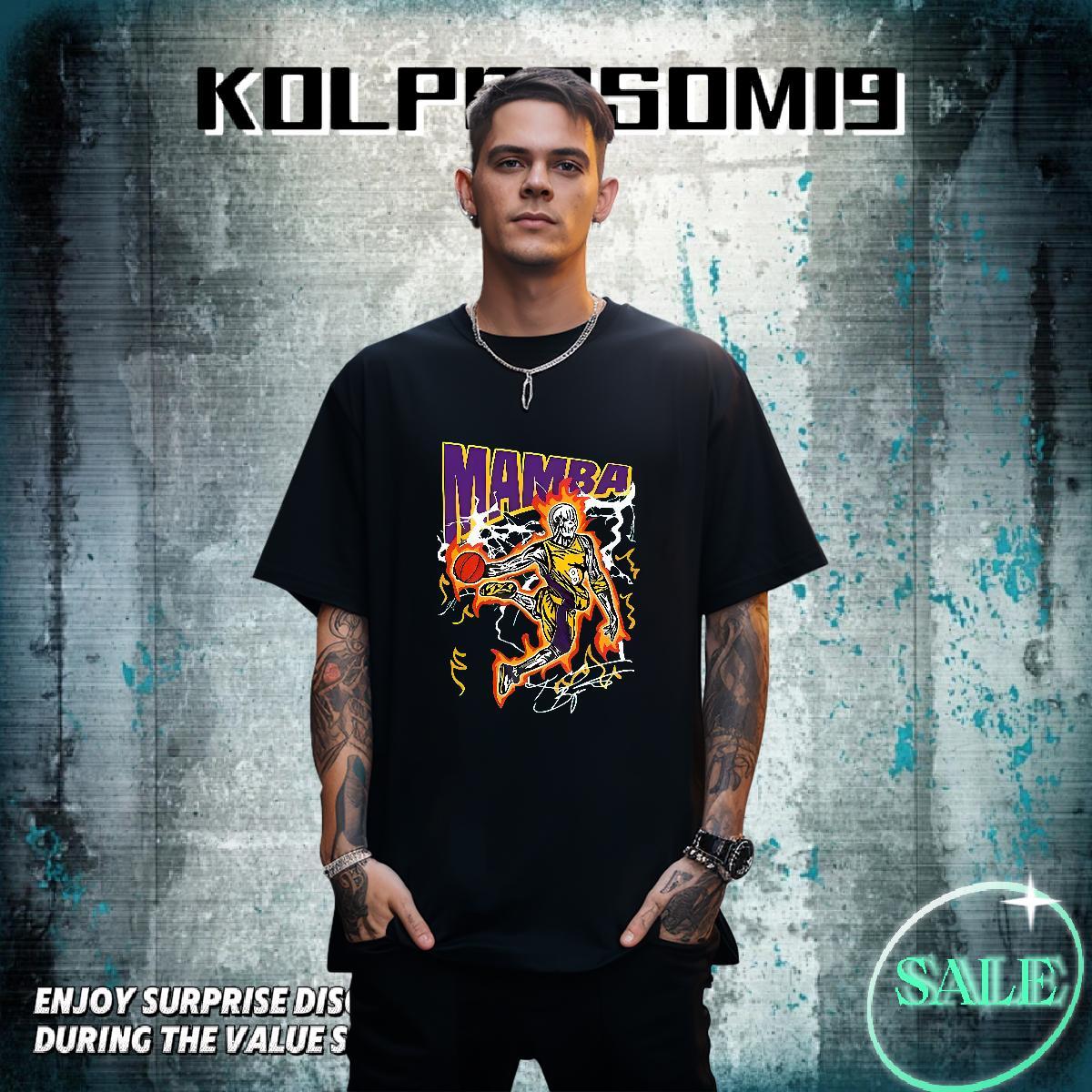 Wholesale T Shirt For Man 230g Pure Cotton basketball High Street Hip Hop Cartoon Printing L-4XL Short Sleeve Soft Mens Tshirts DIY Customized Tees