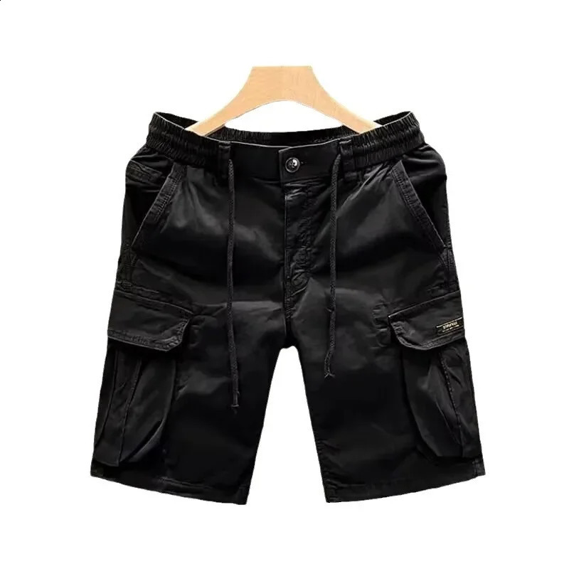 Trendy Japanese Style Loose Fit Straight Leg Cargo Pants For Men Casual Shorts Lightweight Summer Thrift Shorts 240824