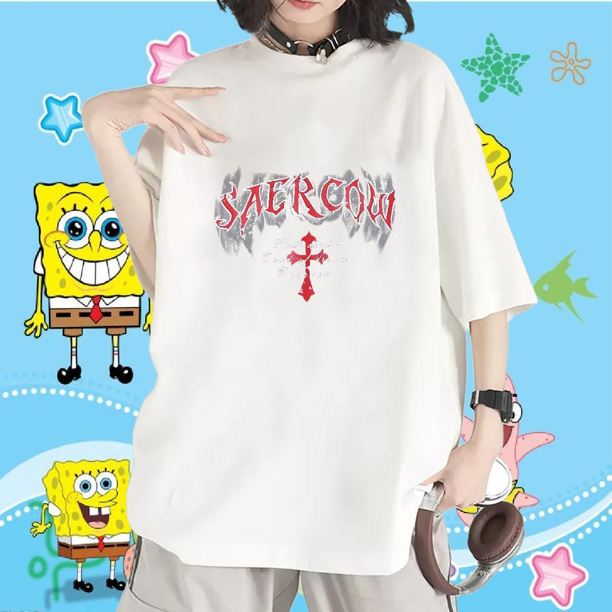 Nice Women Tees 100% Cotton 230g letter Street Casual T Shirt For Woman Round Neck Short Sleeve Custom Print Oversized Polos