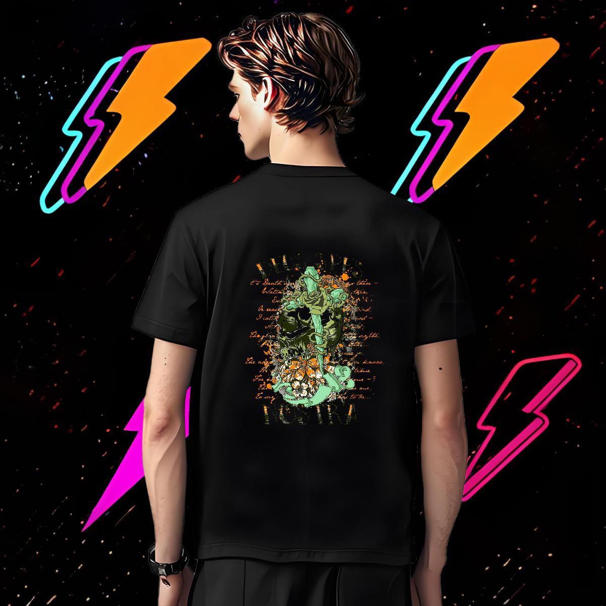 Designer T-Shirts for Men 230g Cotton skull Daily Wear Anime Print Crew Neck Couples T Shirts New Arrival Clothings