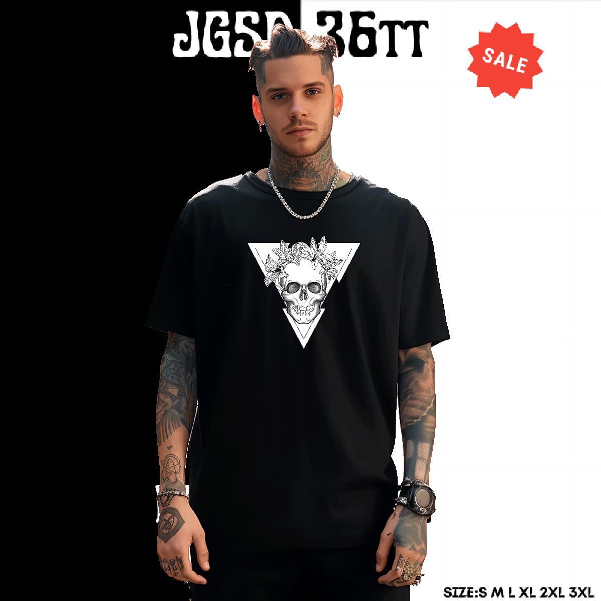 Soft Man T Shirts 100% Cotton 230g skull High Street Hip Hop Cartoon Print Pure Cotton Men Clothes T-Shirt Fashion Design Tops Shirt