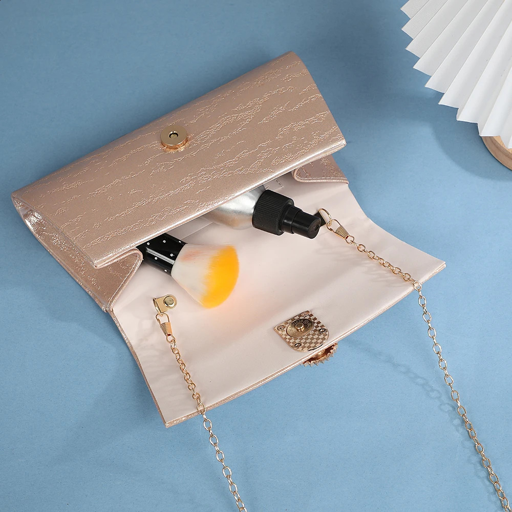 Handbag Women Party Wedding Clutch Evening Bag Fashion Leather Purse Lady Crystal envelop n chain bag 240824Z