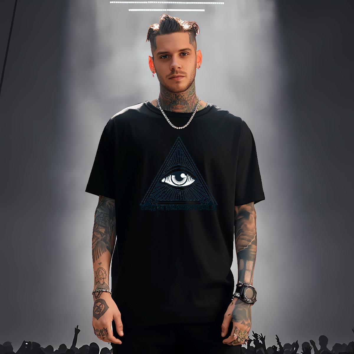 Wholesale Mens T Shirts 230g 100% Cotton eye of the devil Casual Beach White Plus Size O-Neck Short Sleeve Men Tees Classic Casual Tshirts